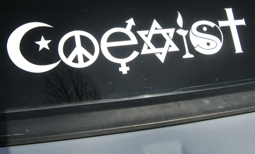 23 inch White Coexist Vinyl Decal sticker for Car Or Laptop
